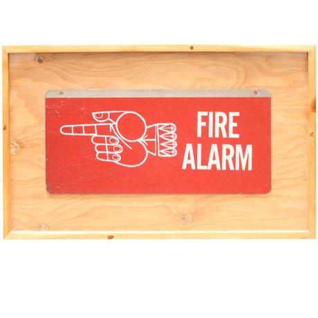 Framed Mid-Century Fire Alarm Sign