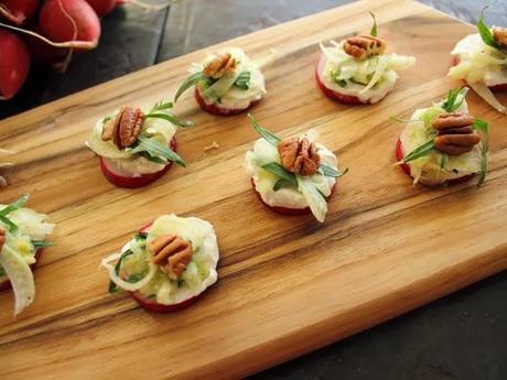 Radish and Fennel Apple Salad Bites with Anchovy Spread