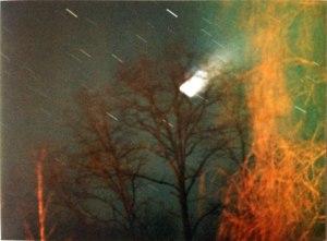 Hale-Bopp, 1997; a little over-exposed--one of the hazards of amateur photography with film.