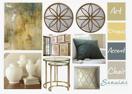 Blue and Gold Living Room Makeover!