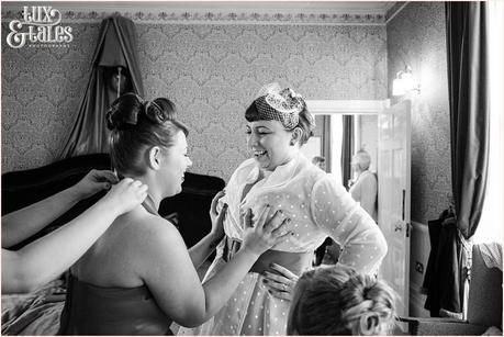 Julia & Chris Got Married! | Wedding Photography Bridesmaid grabs brides boobs being funny and joking at vintage themed wedding