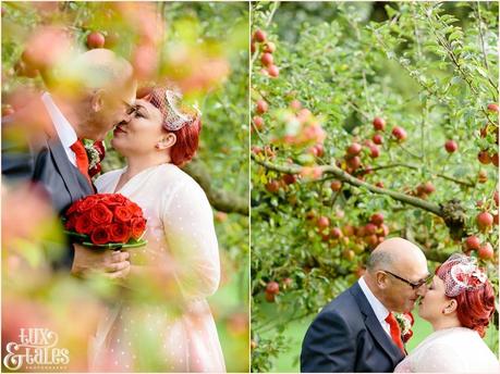Julia & Chris Got Married! | Wedding Photography Wedding photography poses at vintage themed wedding in apple orachard
