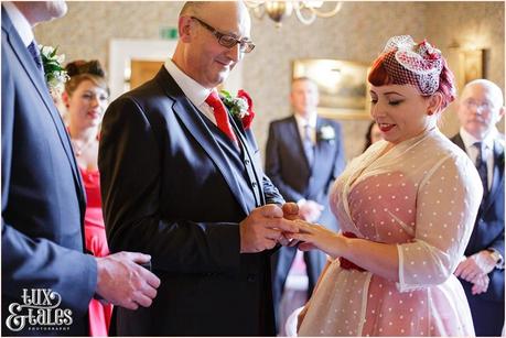 Julia & Chris Got Married! | Wedding Photography Ring exchange wedding vintage Yorkshire