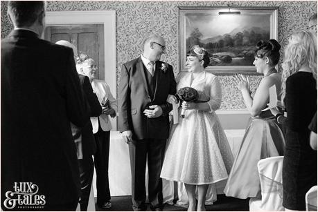 Julia & Chris Got Married! | Wedding Photography Vintage wedding bride walks down aisle