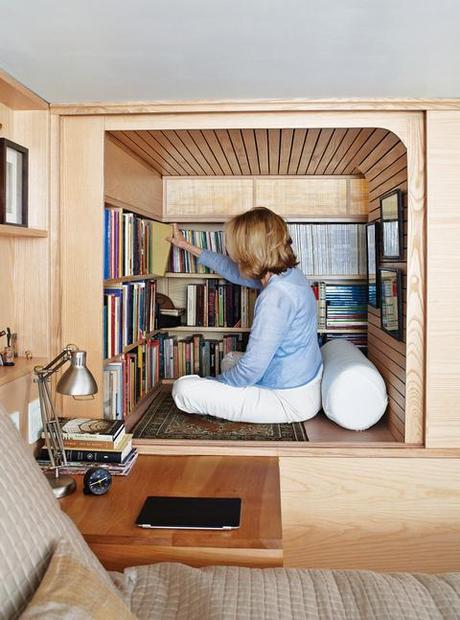 7 Small Spaces Under 400-Square-Feet Wood works book cabinet