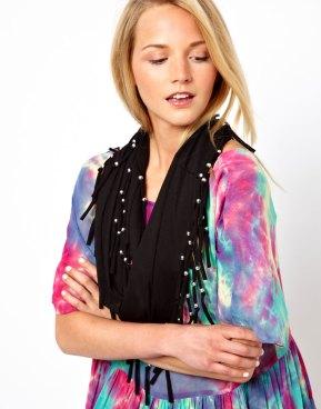 Fashion Week Explained + How to “shop” Fashion Week Trends Black Fringe Scarf beading spring 2014
