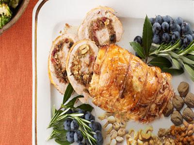 “Golden Glazed Turkey Breast with Fruit Stuffing” –Perfect for This Holiday Season