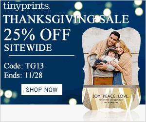 Tiny Prints Thanksgiving Sitewide Sale: 25% off Any Order Plus Free Shipping!