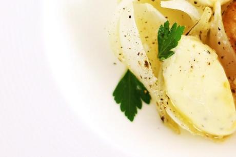 Salt baked onions with truffle butter #139