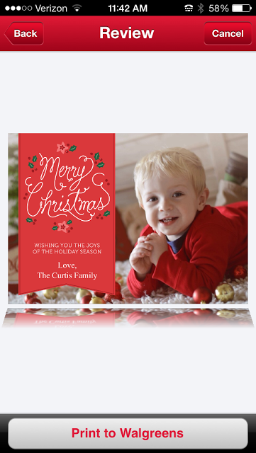 Holiday photo cards with the Walgreens mobile app