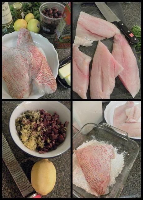 Red Snapper fillets with Olives-collage1