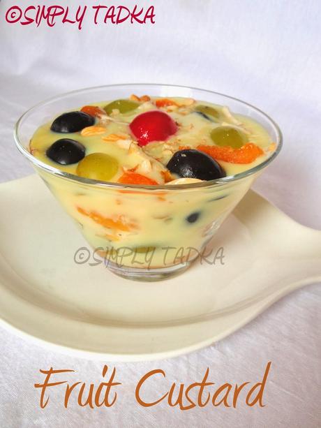 Fruit Custard| Fruit salad with Custard