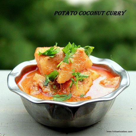 Potato Coconut Curry Recipe or Potato Kulambu recipe