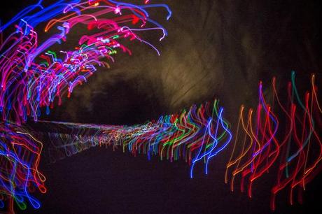 Photo Fun with Christmas Lights Swirly lights and ghostly background
