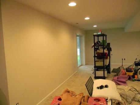 Basement Gets A Fresh Coat of Thunder by Benjamin Moore while we are in a ThunderSTORM of our   own!!