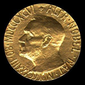 The Nobel medal, obverse.