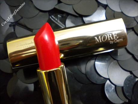 Oriflame MORE by Demi Lipstick in Coral Red (Review n Swatches)