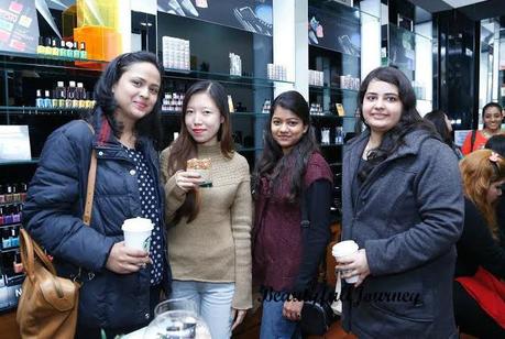 Launch event of FACES Canada New Crystal Sandy Nail Lacquers Ultime Pro Sand Coat. That's Shalini, Awungshi, Ritu and me!