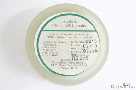 Iraya Vanilla Whole Milk Lip Balm And Bamboo Nail care cream Review
