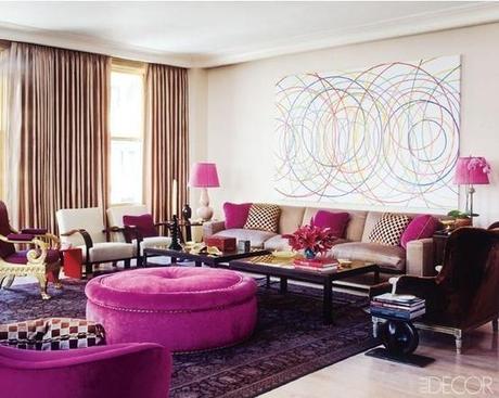 Color Roundup: Using Radiant Orchid in Interior Design Jamie Drake's us of Radiant Orchid