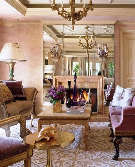 Color Roundup: Using Radiant Orchid in Interior Design Radiant orchid in a living room