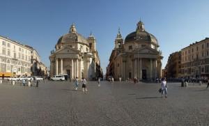 The Twin Churches that open the tridente at Piazza del Popolo