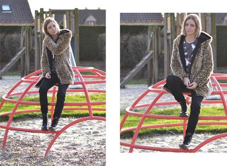 Hosted by imgur.com Mr gugu miss go swans sweater zara trf leopard faux fur coat fluffy zara basic jeggins dr martens combat boots outfit post fashion blogger turn it inside out belgium