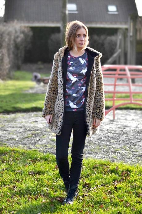 Hosted by imgur.com Mr gugu miss go swans sweater zara trf leopard faux fur coat fluffy zara basic jeggins dr martens combat boots outfit post fashion blogger turn it inside out belgium