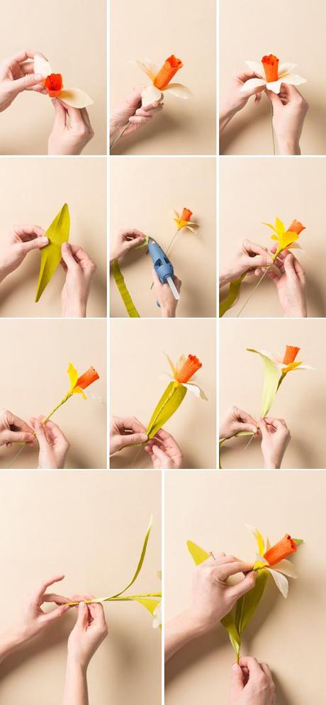 How to make a paper flower daffodil