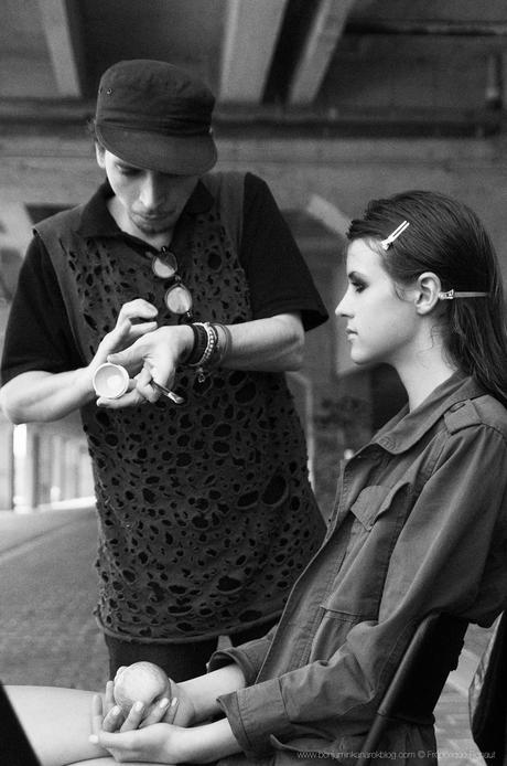 Benjamin Kanarek Captures Kayley Chabot and Linda Kanyo in Chanel Resort 2014 for Fashion Magazine Topolino & Kayley Chabot backstage © Frédérique Renaut