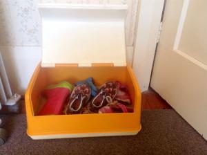 Orange vintage retro thrifted bread bin shoe box op shop thrift finds
