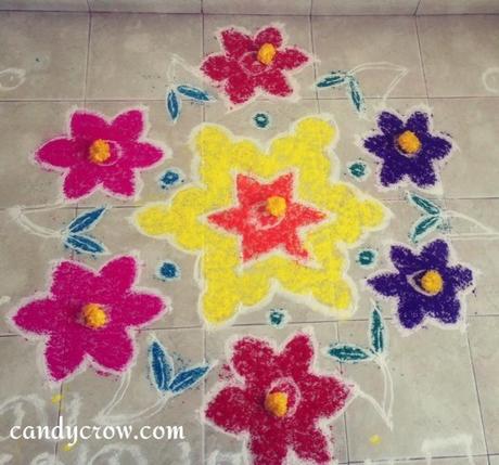 Easy flower Rangoli Designs