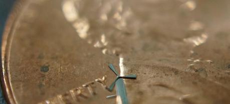 Tiny Micro-Robotic Windmill Recharges Phone Batteries One of Rao's micro-windmills is placed here on a penny.