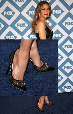 Shoe of the Day | JLO Rocks Jimmy Choo Sparkler Point-Toe Studded Pumps at Fox All-Star Party