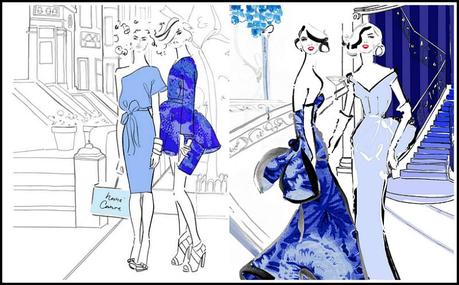 Kerrie Hess fashion illustrations Kerrie Hess blue