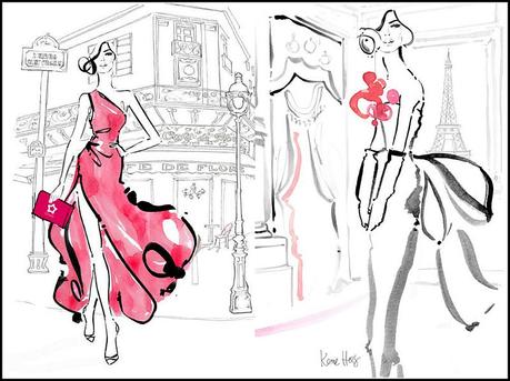 Kerrie Hess fashion illustrations Kerrie Hess pink