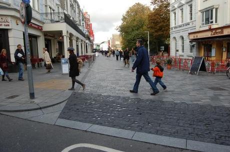 New Road, Brighton, Shared Space - Transition of Carriageway to Shared Space