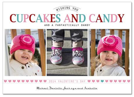 Cupcakes and Candy Girls Valentines Day Card via Cropped Stories