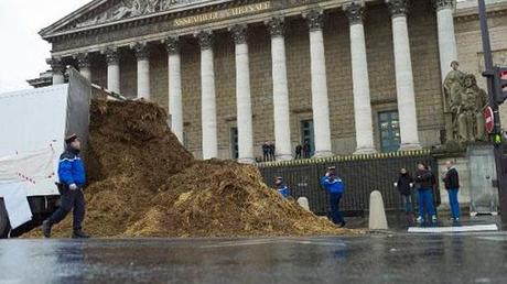 Massive Pile of Poop Dumped Outside the French National Assembly Not since buffalo guts...