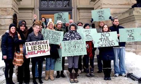 Tar Sands Activists Facing Felony Charges Have Their Day in Court Supporters at Ingham County Court, Jan. 15. Photo credit: Stephen Fuzzytek