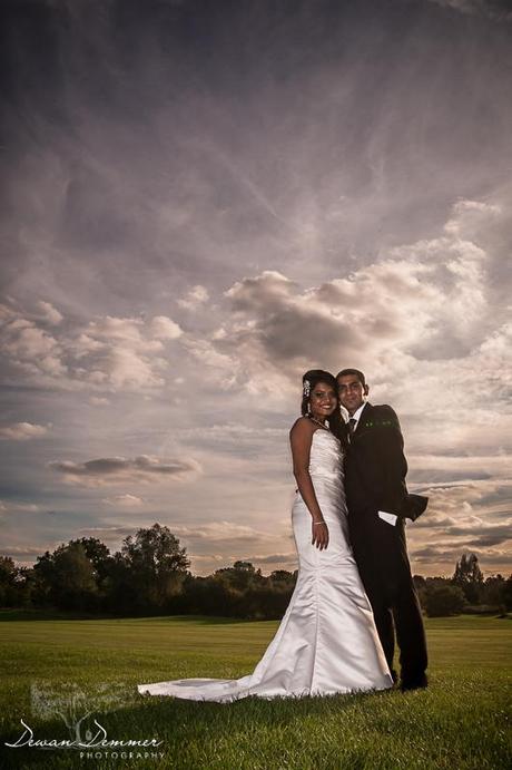 Bride and groom at Woolston Manor