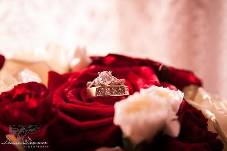 Wedding ring in roses