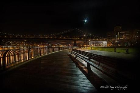 DUMBO, Manhattan Bridge, night photography, city lights, New York, Brooklyn, Jane's Carousel, cityscape