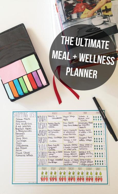 Food + Wellness Planner - create a shopping list, plan meals, and track water, fruit and vegetable intake all in one place for an entire week! 