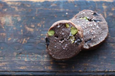 Chocolate Sables with Pistachios & Pink Himalayan Sea Salt Chocolate Sables Pair