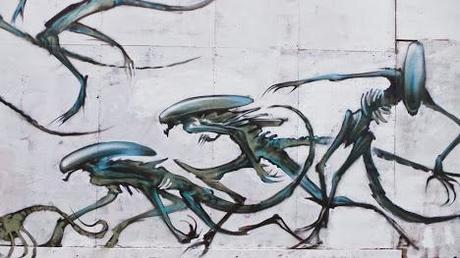 Aliens Wall in Shoreditch