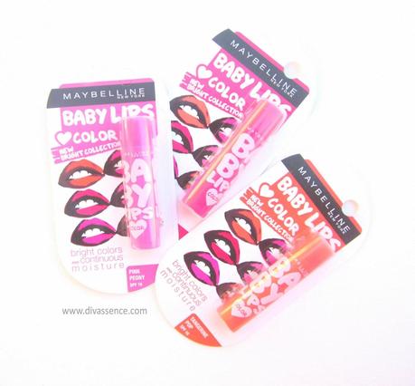 Swatch Attack!: Maybelline Baby Lips Color New Bright Collection -Tangerine Pop, Pink Peony, Neon Rose