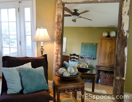Leaning Mirror landscape 4 Mess to YES: DIY Leaning Floor Mirror with Reclaimed Wood Frame