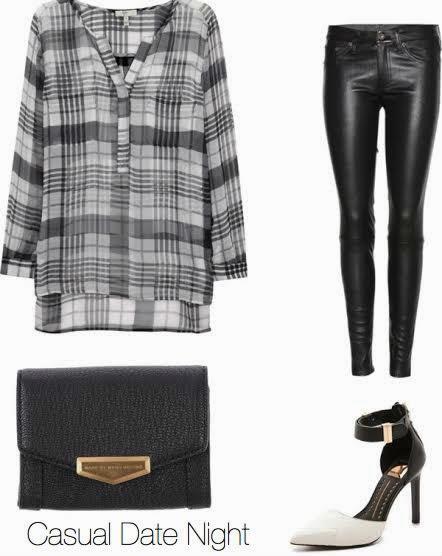 joie plaid, leather jeans joie plaid, leather jeans