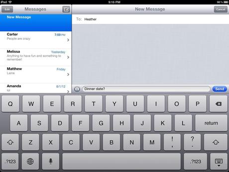 Use your iPad to send an SMS.
